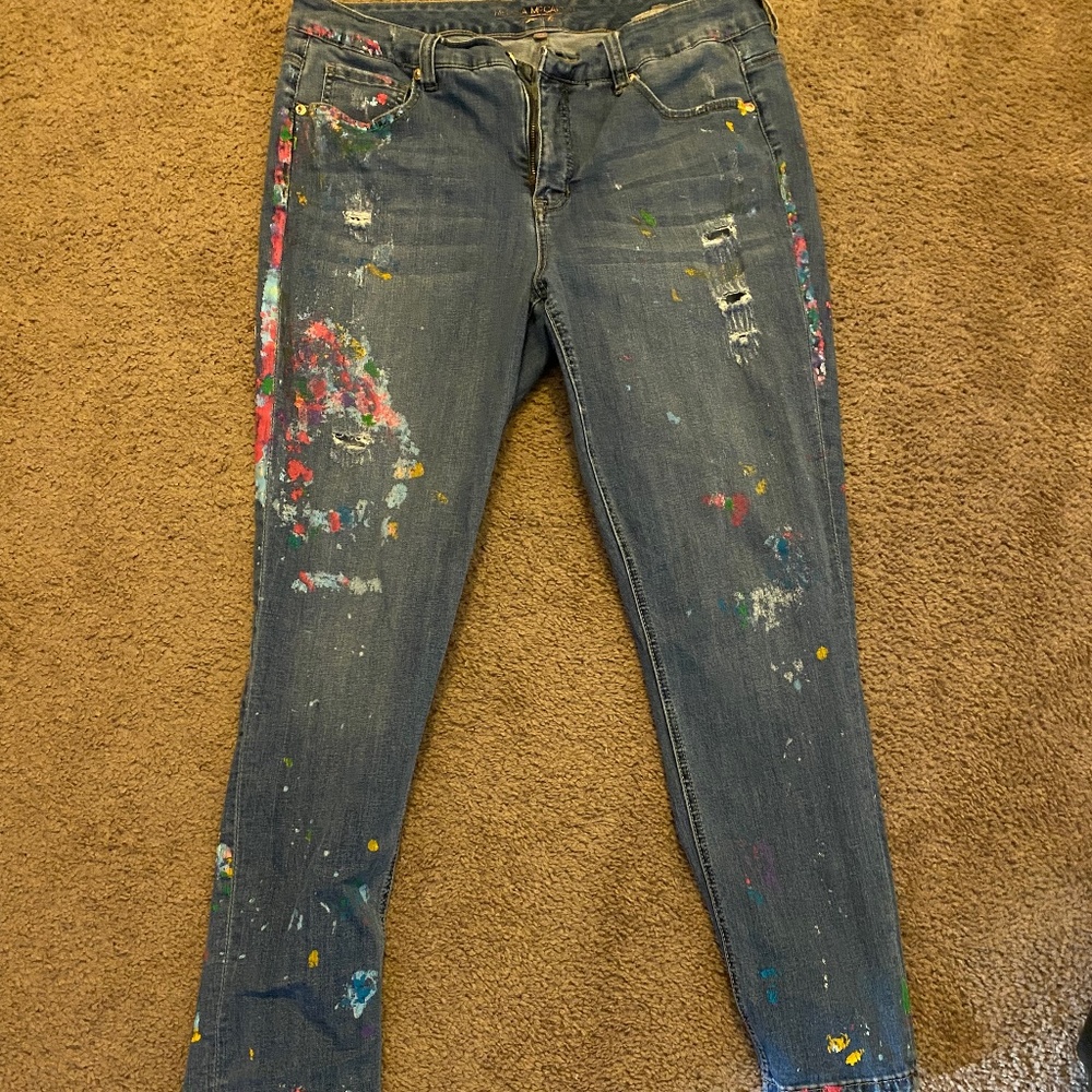 Melissa McCarthy Seven7 Paint Splatter jeans